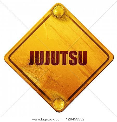 jujutsu sign background, 3D rendering, isolated grunge yellow ro