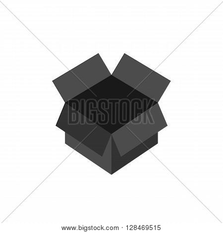 empty open box web icon illustration for mobile apps flat design cute baby picture on white background