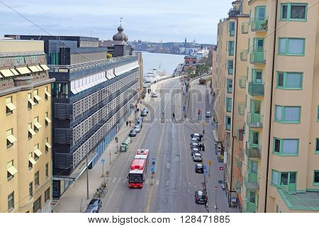 Multystoried inhabited buildings in Stockholm, Sweden 