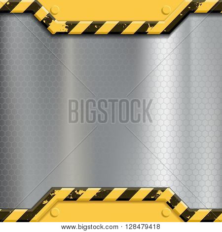 Industrial metal background. Construction machinery. Stock vector illustration.