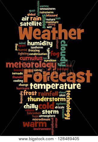 Weather Forecast, Word Cloud Concept 9