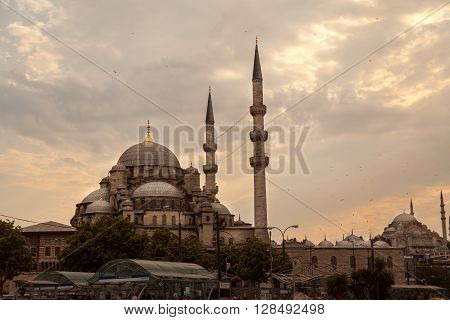 Suleymaniye Mosque in Turkey, Istanbul. Mosque at sunset in Istanbul.