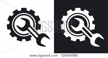 Service icon stock vector. Two-tone version on black and white background