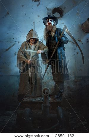 Two men look scary and horrible as the killer.