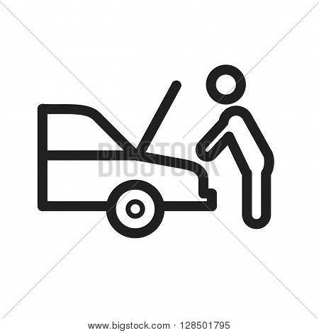 Car, mechanic, engine icon vector image. Can also be used for car servicing. Suitable for use on web apps, mobile apps and print media.