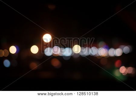 City bokeh background and abstract in Thailand