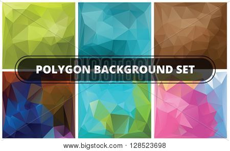 Abstract Geometric backgrounds. Polygonal vector design. Polygon background set.