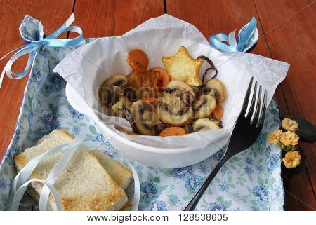 Fried potatoes with mushrooms, Cooking with Mushrooms.