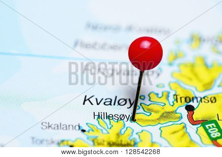 Hillesoy pinned on a map of Norway