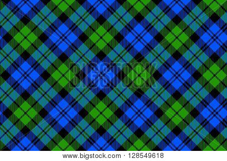 Black Watch milytary tartan diagonal seamless .Vector illustration. EPS 10. No transparency. No gradients.