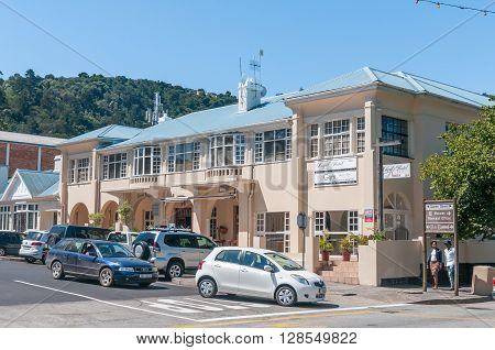 KNYSNA SOUTH AFRICA - MARCH 3 2016: An historic hotel in a street scene of Knysna