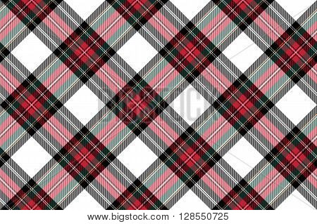 dress stewart tartan fabric texture seamless pattern diagonal .Vector illustration. EPS 10. No transparency. No gradients.