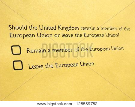 Brexit Referendum In Uk