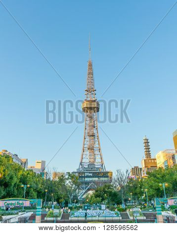 NAGOYA, JAPAN - FEB 07: Oasis 21 in Nagoya, Japan on FEB 07, 2016. A shopping complex nearby Nagoya Tower, its large oval glass roof structure floats above ground level