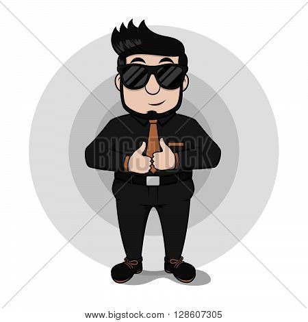 Eye glasess business man using black suit .eps10 editable vector illustration design