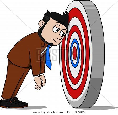 Business man missing target  illustration design Business man missing target  illustration design