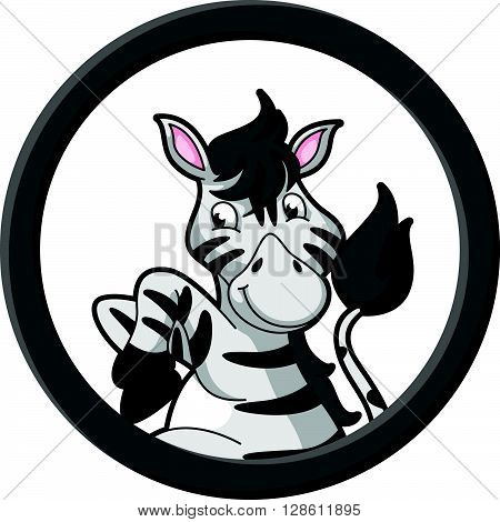 Zebra circle banner illustration .eps10 editable vector illustration design