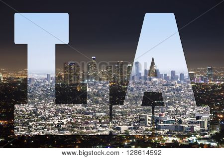 Los Angeles panorama during a day and a night