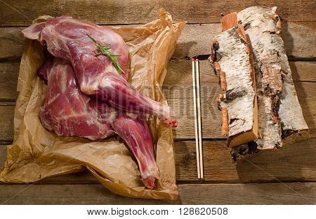 Two Raw Lamb Shanks Ready For Frying.