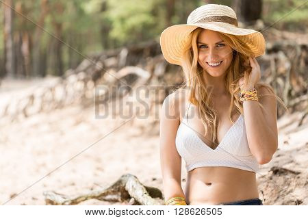 Sunbathing On The Beach