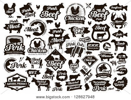 restaurant, cafe vector logo. food, meat or menu, cooking icon