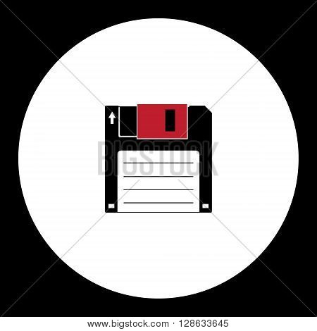 Old Floppy Disc For Computer Simple Isolated Icon Eps10