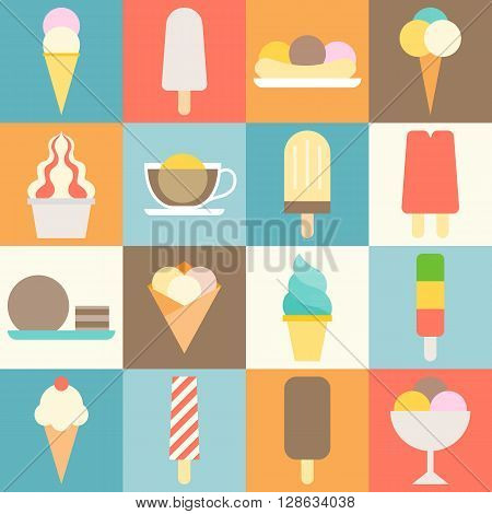 vector ice cream icon shop flat design