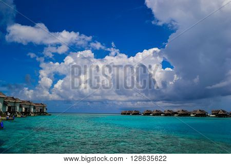 Maldives island - sandy beach and indian ocean
