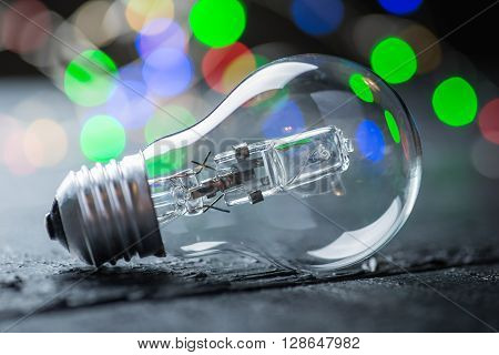 Vintage Halogen Bulb With Color Lights