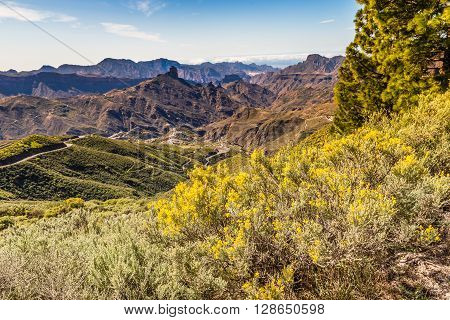 Caldera De Tejeda From Cruz de Tejeda Viewpoint - Tejeda Gran Canaria Canary Islands Spain