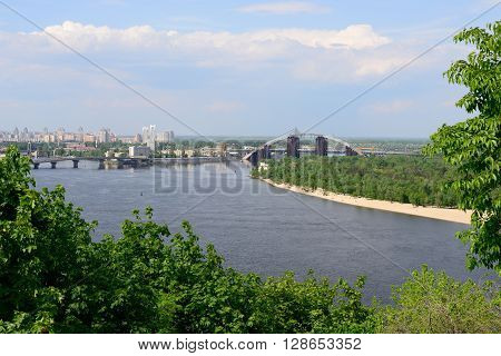 View of the Dnipro River in Kyiv Podil