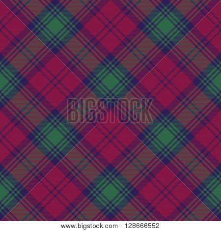 Lindsay tartan fabric texture diagonal seamless pattern.Vector illustration. EPS 10. No transparency. No gradients.