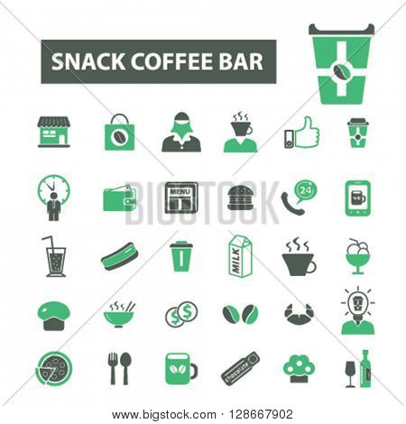 snack coffee bar icons
