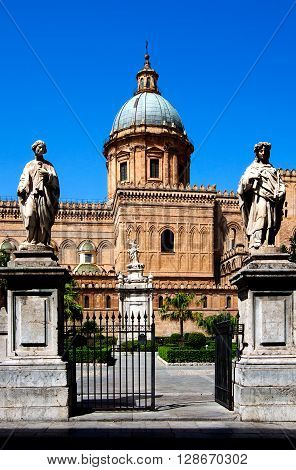 Palermo Cathedral (Metropolitan Cathedral of the Assumption of Virgin Mary) in Palermo Sicily Italy