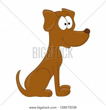 Hand drawn dog in cartoon style. Adopt a dog. Dog adoption concept. Happy dog in cartoon style.