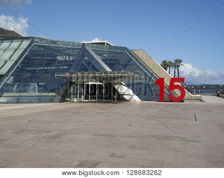 MONTE CARLO MONACO-OCT. 15: Grimaldi Forum Conference and Congress Centre located on the seafront of Monaco in Monte Carlo Europe is seen on October 15 2015.