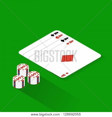 Flat Poker Table. Flat Poker Table Isometric