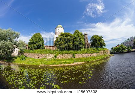 Old Swedish castle in Vyborg Leningrad region Russia