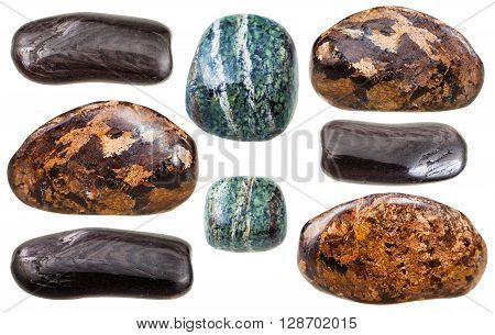 Set Of Various Enstatite Natural Mineral Gemstones