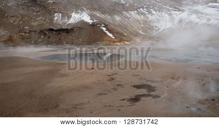Gunnuhver Geothermal field in the island of Iceland