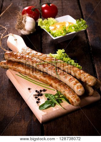 Grilled Sausages On Board