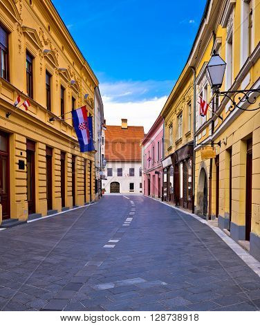 Street of baroque town Varazdin northern Croatia