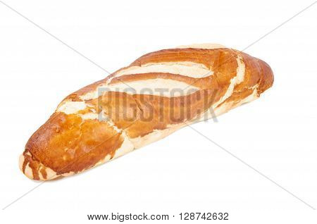 Image of single Bavarian roll isolated on white