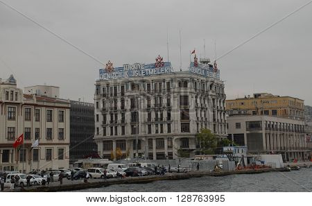 ISTANBUL/TURKEY-OCTOBER 14 : Turkish Maritime Business General Directorate building at the Bosphorus. October 14, 2014-Istanbul/Turkey.