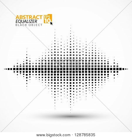 Creative equalizer of particles on a light background.