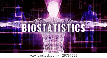 Biostatistics as a Digital Technology Medical Concept Art 3D Illustration Render