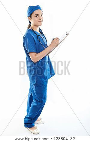 Nurse Write On Paper Clip