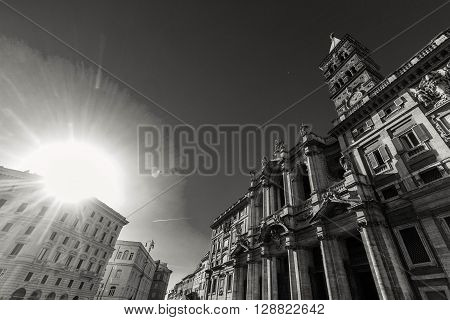 ROME - January 17: View of the church of Santa Maria Maggiore on January 13 2016 in Rome Italy.
