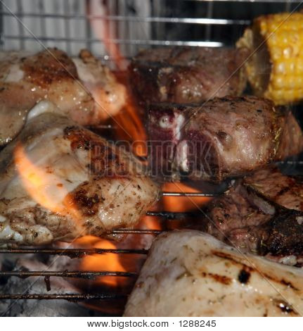 Grill med flammer