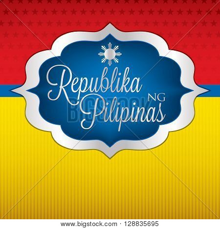 Elegant Label Philippine Independence Day Card In Vector Format.
